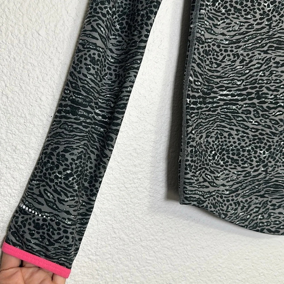 Nike Pro Girls 1/4 Zip Long Sleeve Hooded Pullover Black Size Large - Picture 2 of 12